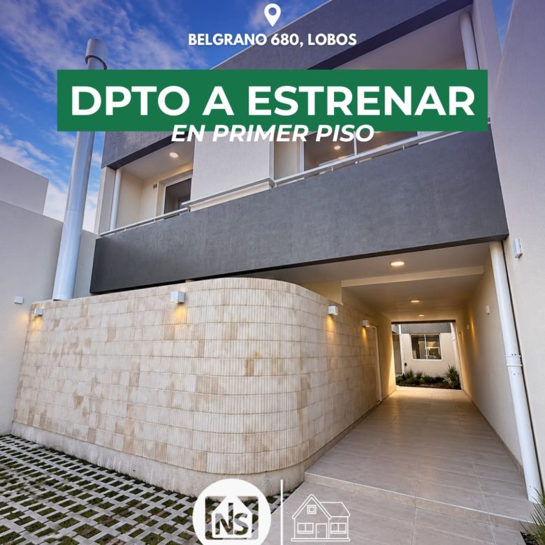 DEPTO DE 2 AMBIENTES A ESTRENAR 5 CUADRAS DE LA PLAZA PPAL LOBOS